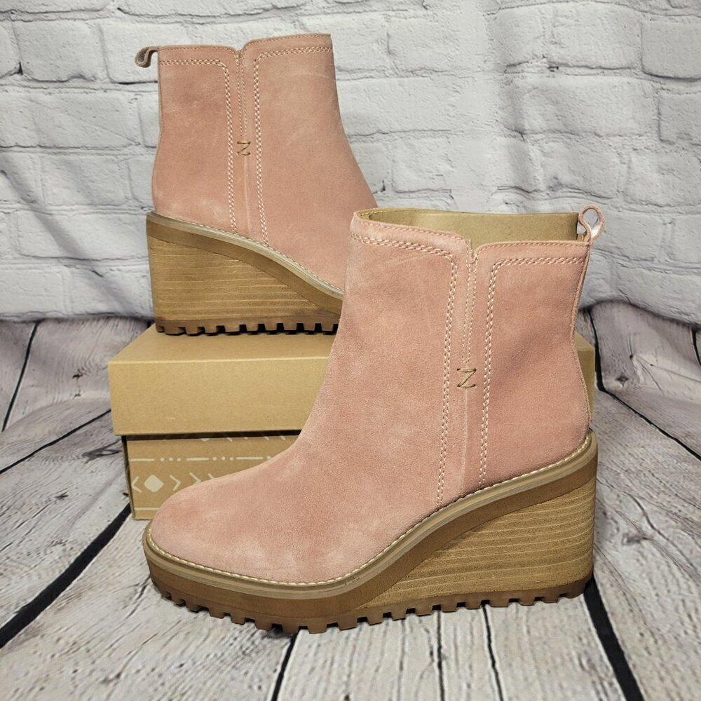 Zodiac Julie Lugged Sole Mid-Calf Wedge Boots
